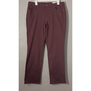NWT Christopher & Banks The Perfect Fit Trouser Shaped‎ Fit Maroon Women Size 12